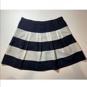 N W/O Tags J Crew Factory Stripe Pleat Skirt Size 6 45574 Side Pockets
